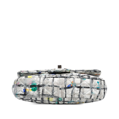 Chanel Sac Mini Rectangular Calfskin Hand Painted Graffiti Flap