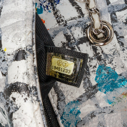Chanel Sac Mini Rectangular Calfskin Hand Painted Graffiti Flap