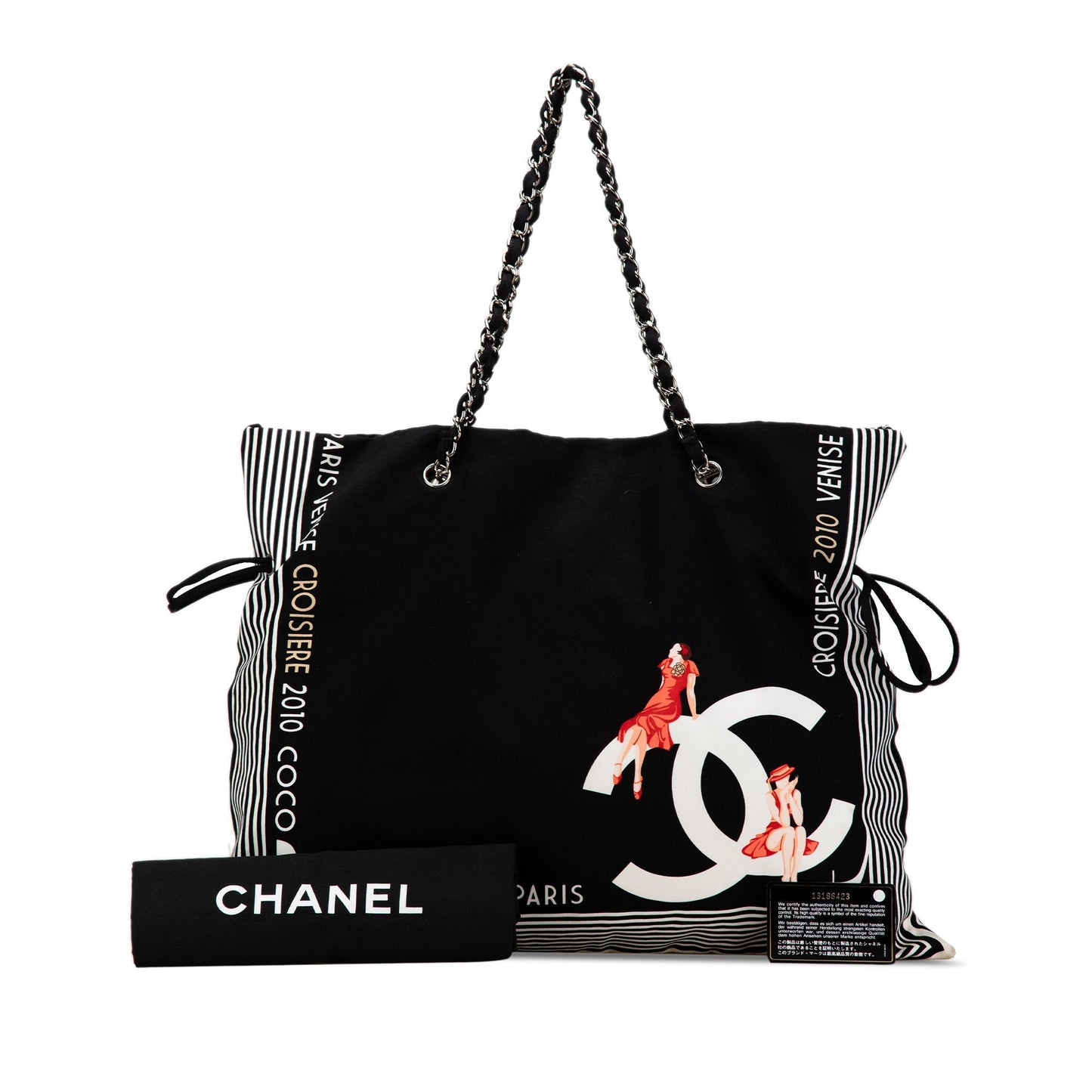 Black Chanel Paris-Venice Canvas Bon Bon Tote