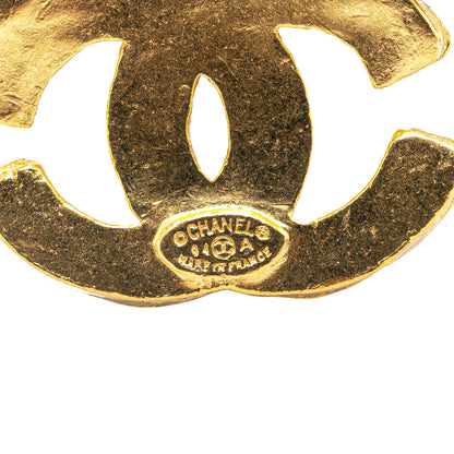 Gold Chanel Gold Plated Triple CC Brooch