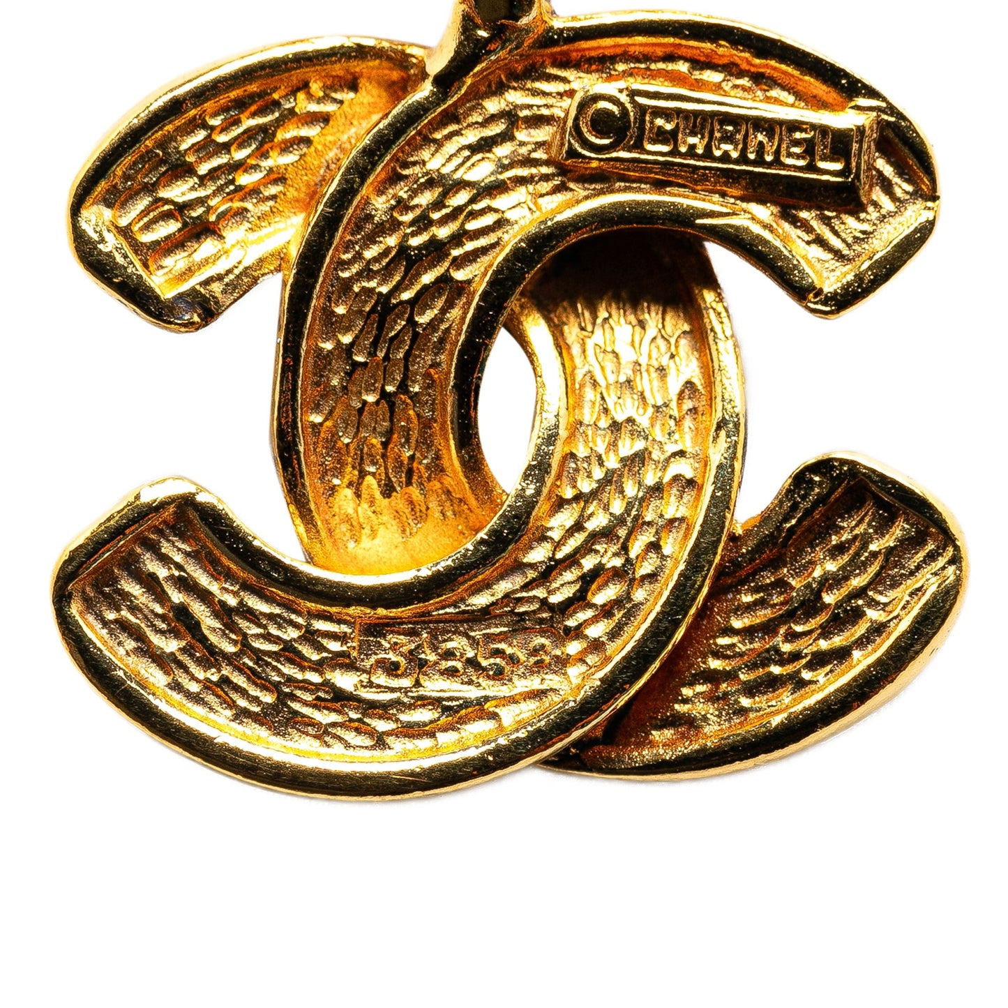 Gold Chanel Gold Plated CC Pendant Necklace