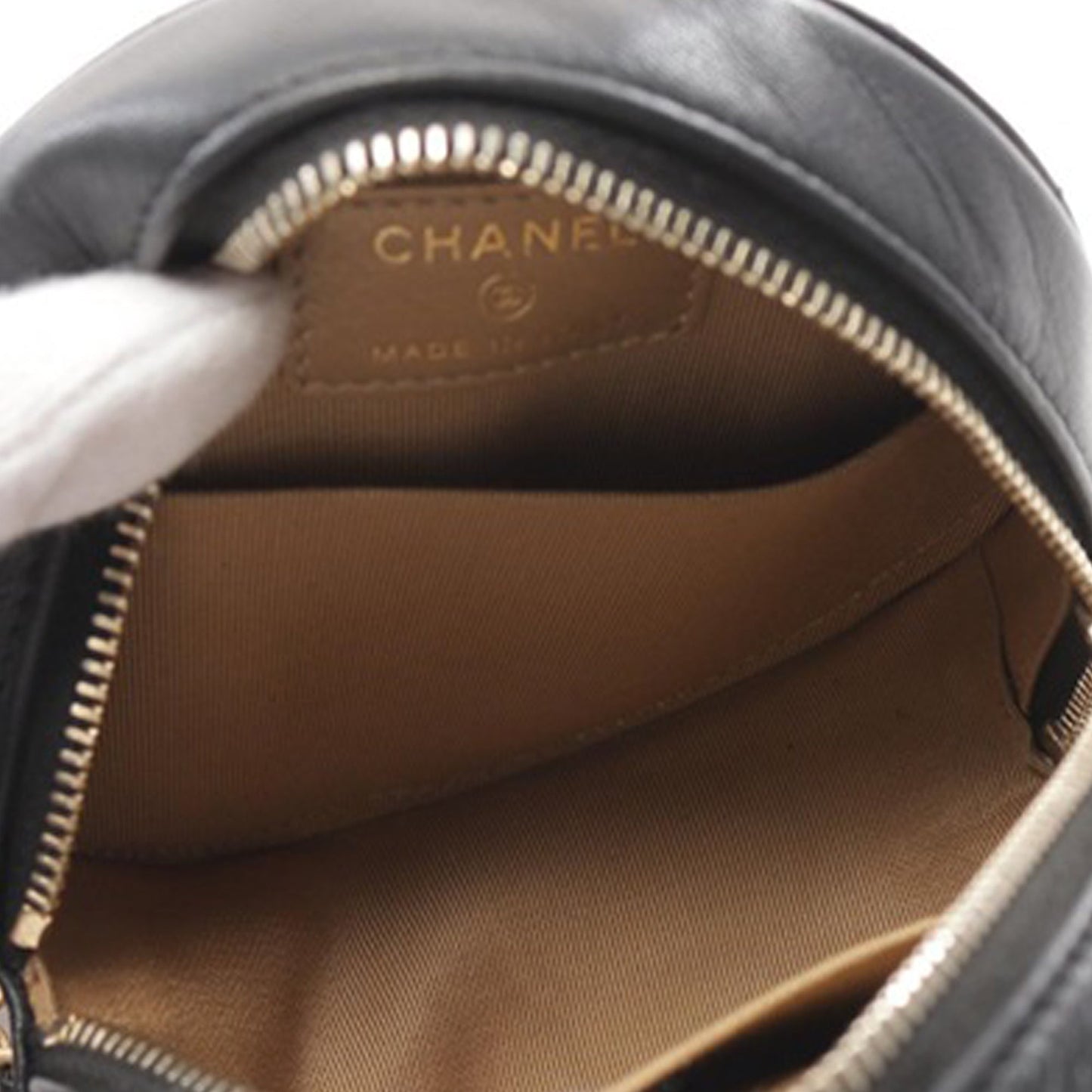 Black Chanel Lambskin Pearl Round Clutch On Chain Crossbody Bag
