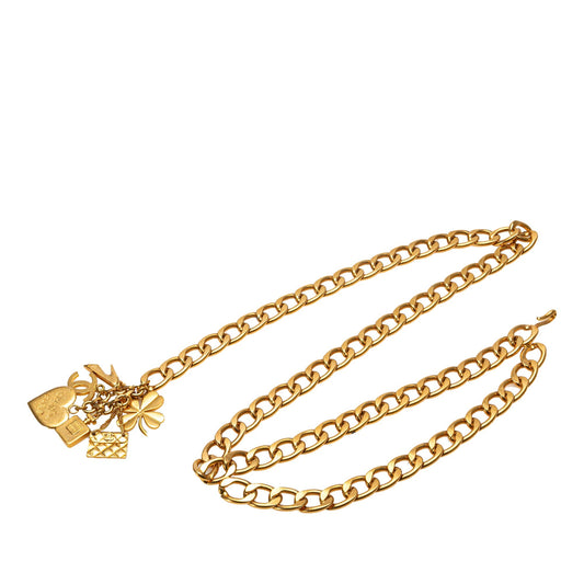 Gold Chanel Gold Plated Iconic Charm Chain Belt