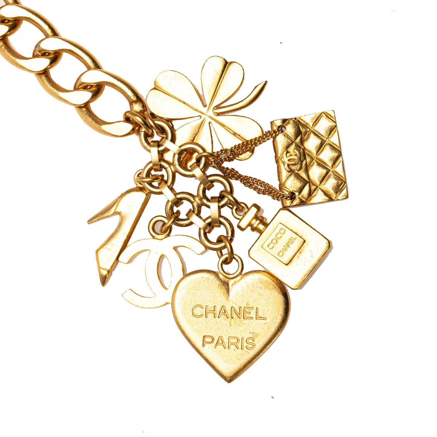 Gold Chanel Gold Plated Iconic Charm Chain Belt