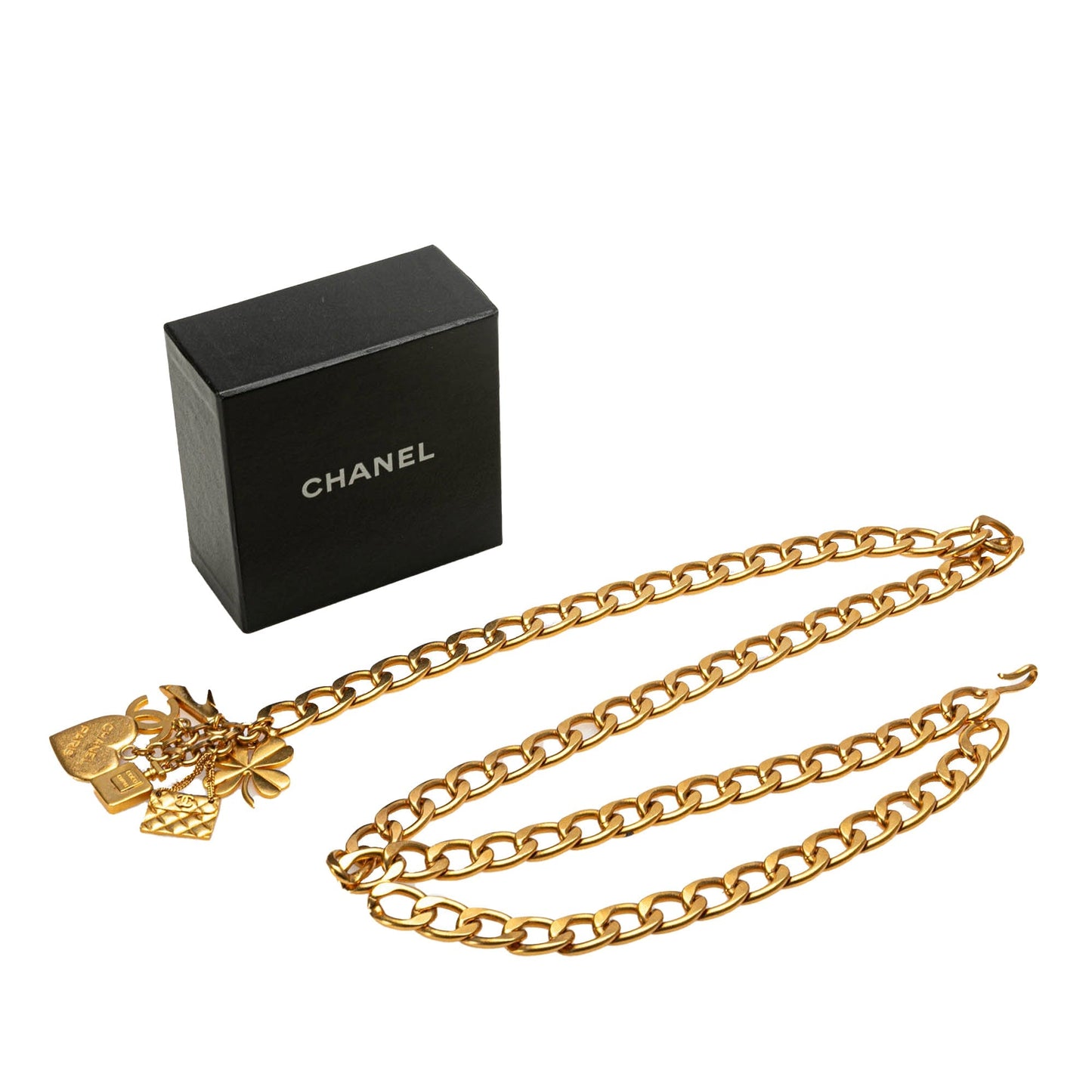 Gold Chanel Gold Plated Iconic Charm Chain Belt
