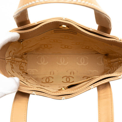 Brown Chanel CC Wild Stitch Calfskin Handbag