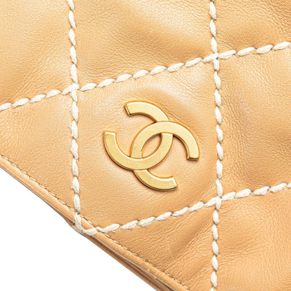 Brown Chanel CC Wild Stitch Calfskin Handbag
