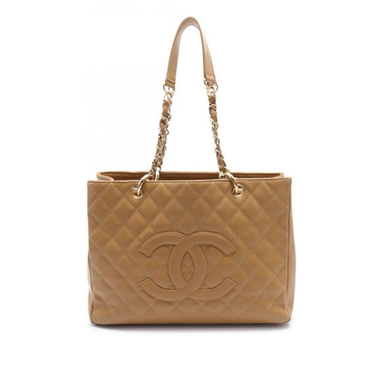 Brown Chanel Caviar Grand Shopping Tote