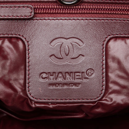 Chanel Coco Black Quilted Nylon Silver