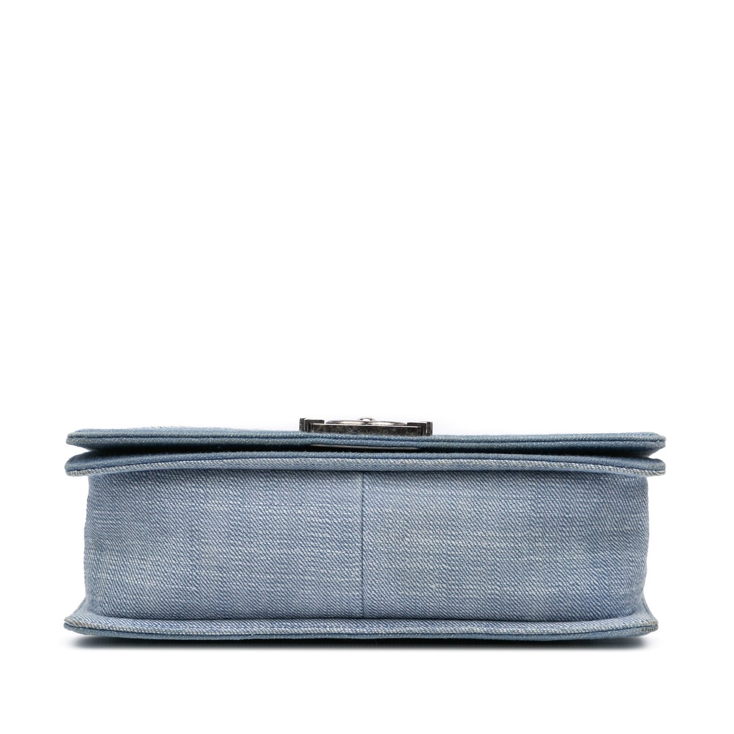 Blue Chanel Medium Denim Chevron Boy Flap Crossbody Bag
