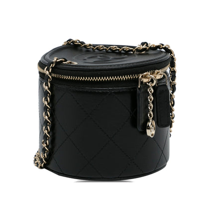 Black Chanel CC Round Vanity Bag