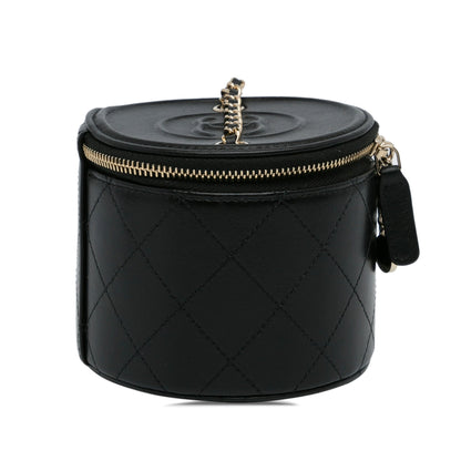 Black Chanel CC Round Vanity Bag
