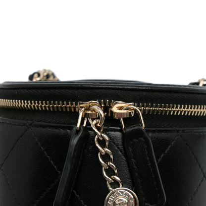 Black Chanel CC Round Vanity Bag