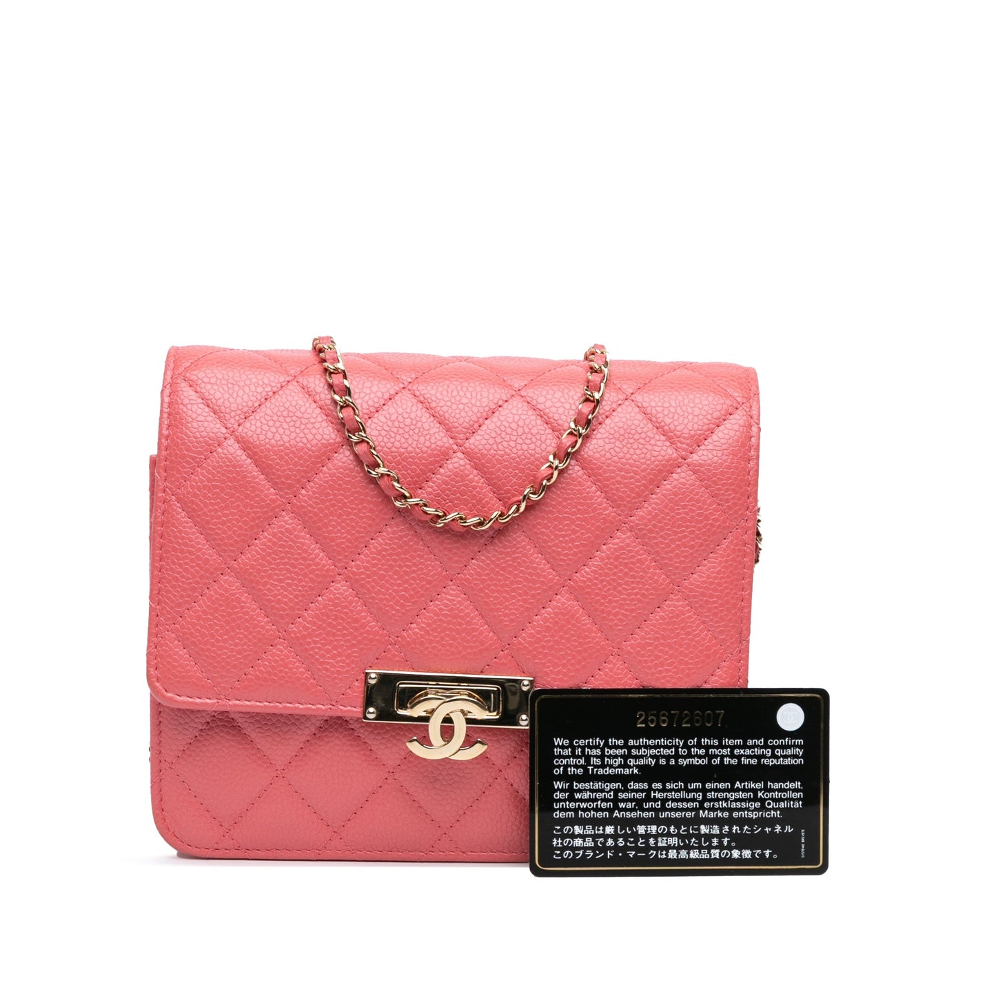 Chanel Sac Quilted Caviar Golden Class Wallet On Chain