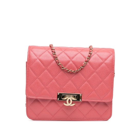 Chanel Sac Quilted Caviar Golden Class Wallet On Chain