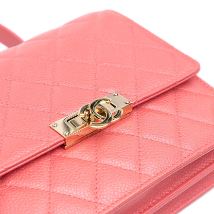 Chanel Sac Quilted Caviar Golden Class Wallet On Chain