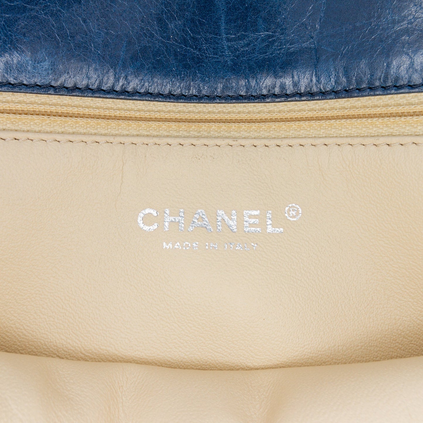 Blue Chanel Glazed Calfskin Soft Boy Flap Shoulder Bag