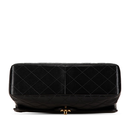 Black Chanel Jumbo Lambskin Double Sided Flap Shoulder Bag
