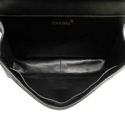 Black Chanel Jumbo Lambskin Double Sided Flap Shoulder Bag