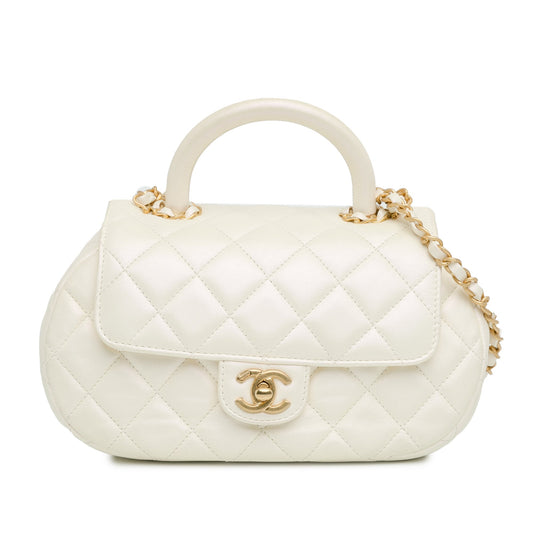 Chanel Sac CC Quilted Lambskin Top Handle Flap