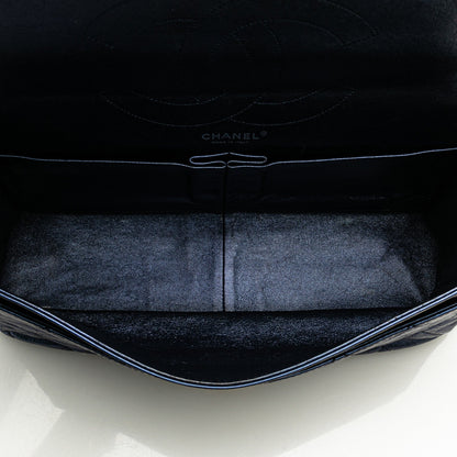 Blue Chanel Reissue 2.55 Aged Metallic Calfskin Flap 226 Shoulder Bag