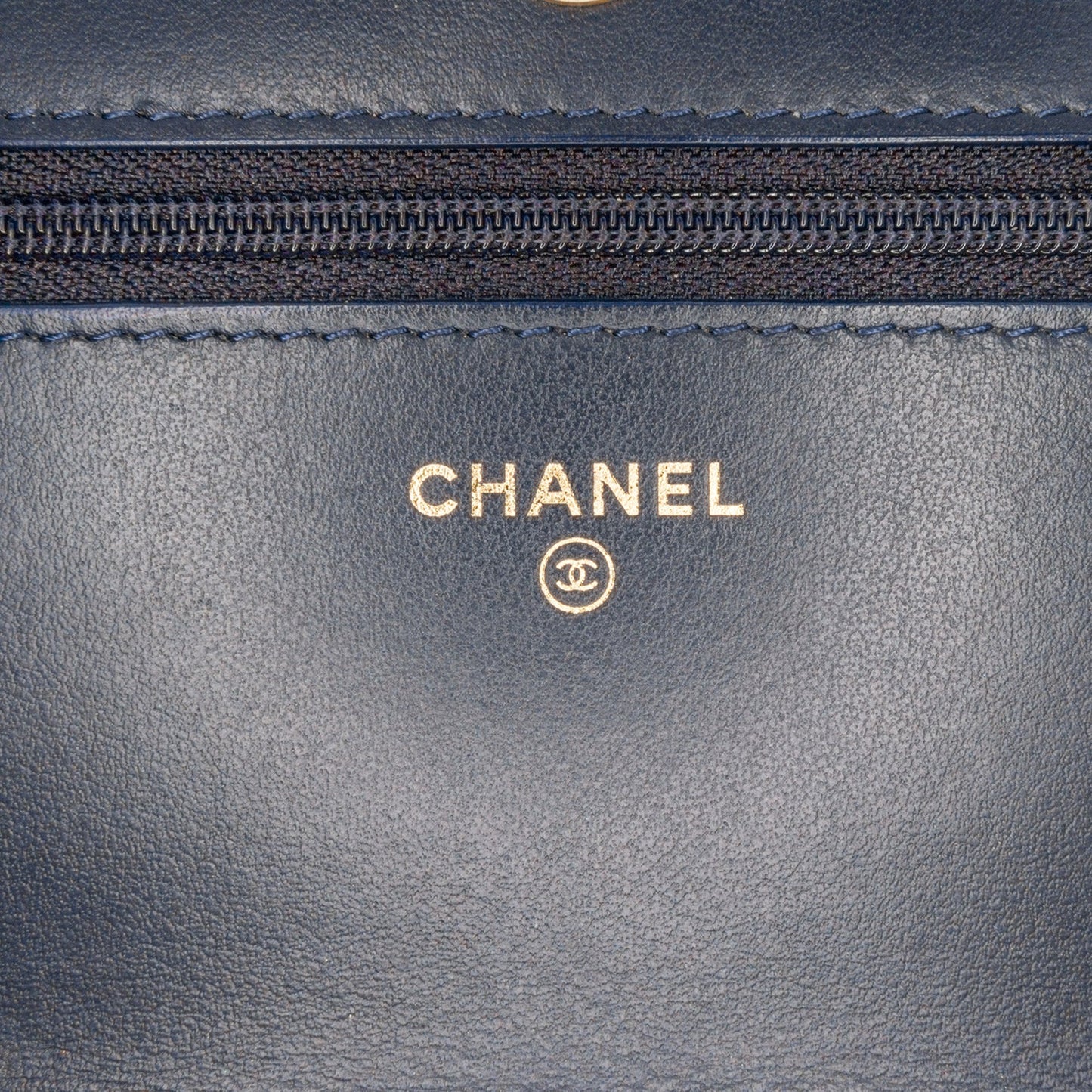 Blue Chanel CC Tweed Charms Wallet On Chain Crossbody Bag