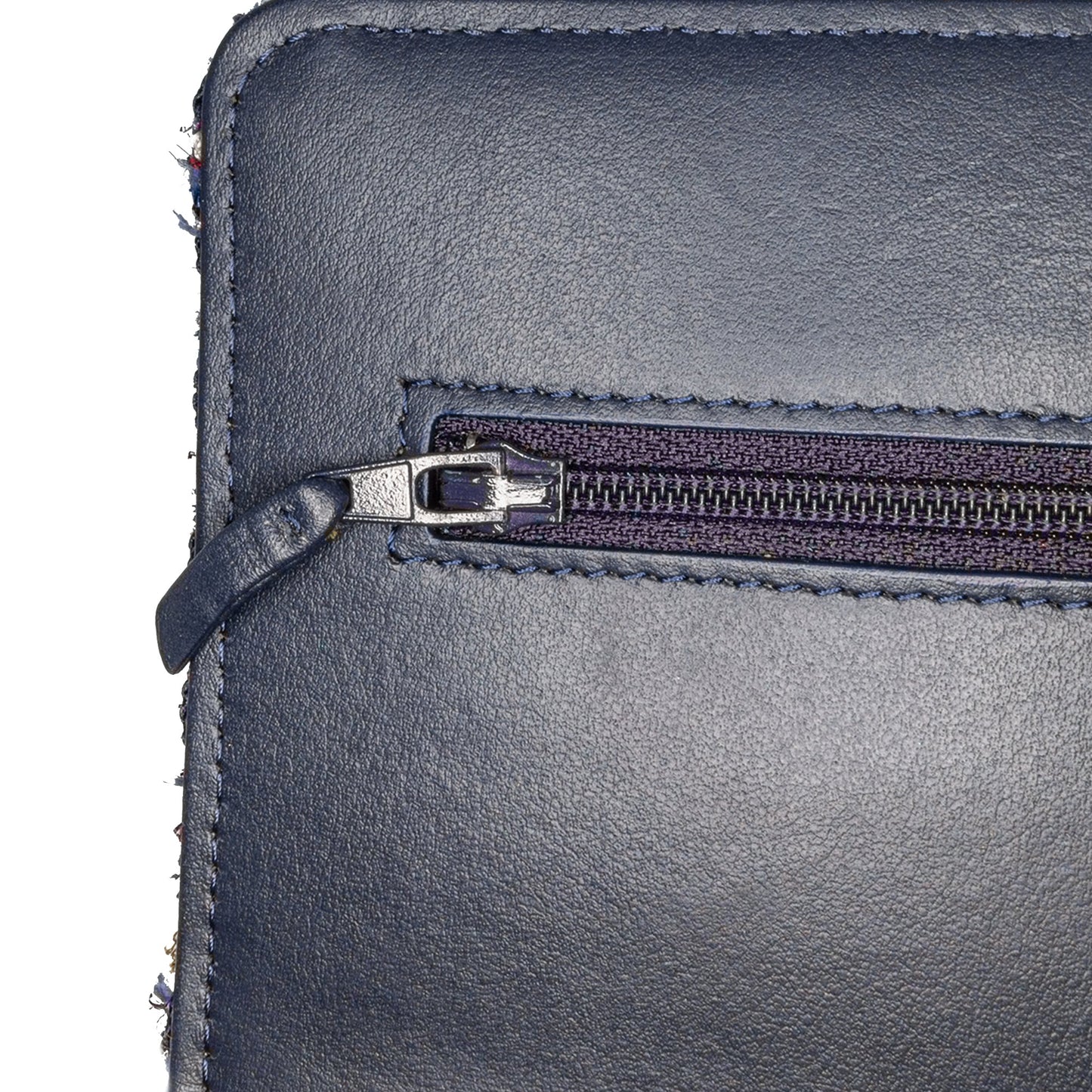 Blue Chanel CC Tweed Charms Wallet On Chain Crossbody Bag