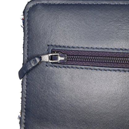 Blue Chanel CC Tweed Charms Wallet On Chain Crossbody Bag