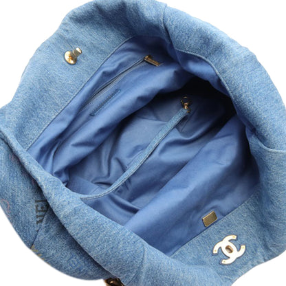 Blue Chanel Maxi Quilted Denim Mood Hobo