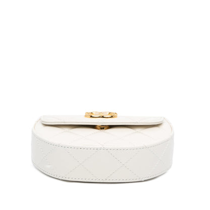 Chanel Sac Mini CC Quilted Aged Calfskin Top Handle Clutch with Chain