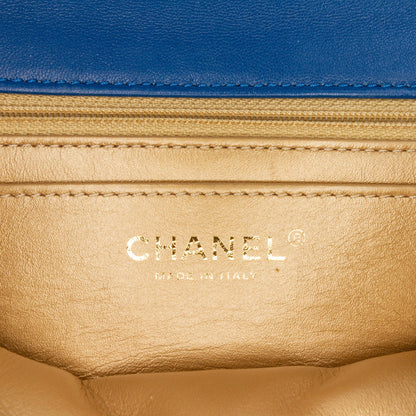 Blue Chanel Mini Rectangular Lambskin Pearl Crush Flap Crossbody Bag