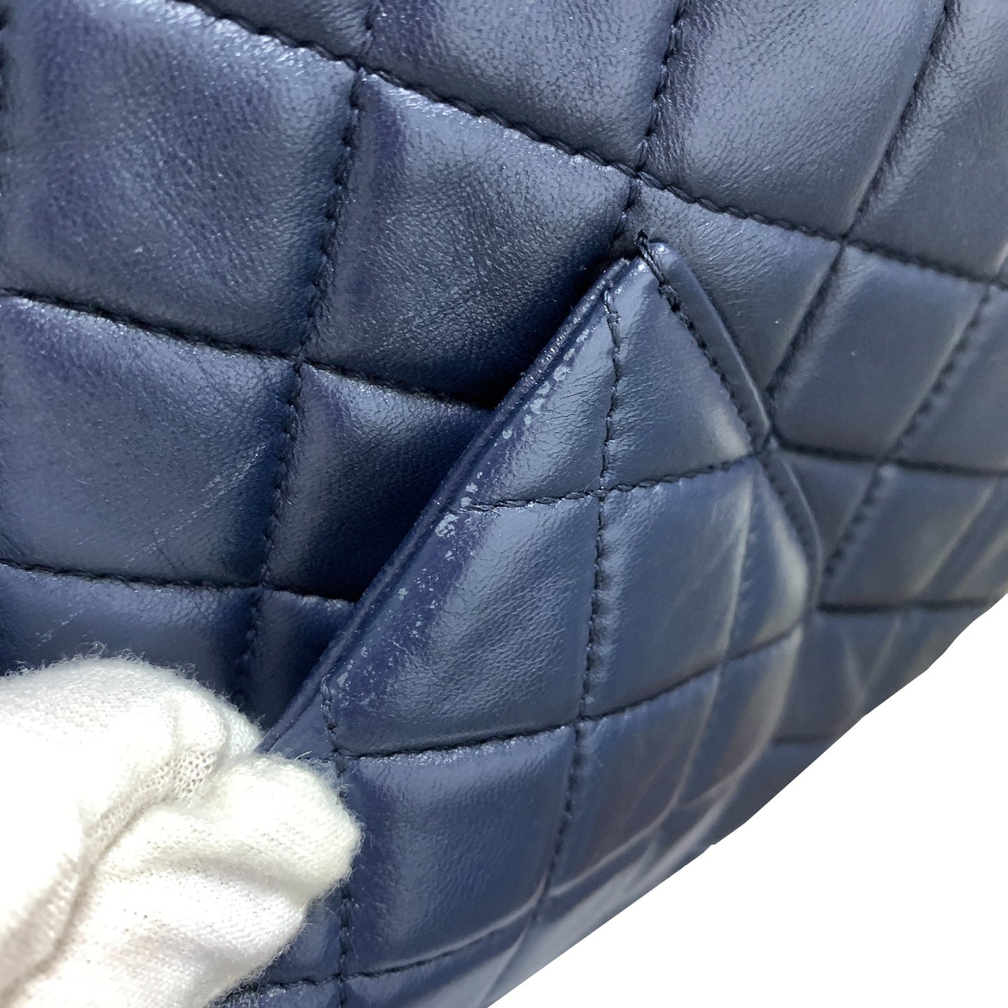 Blue Chanel CC Quilted Lambskin Double Flap Shoulder Bag