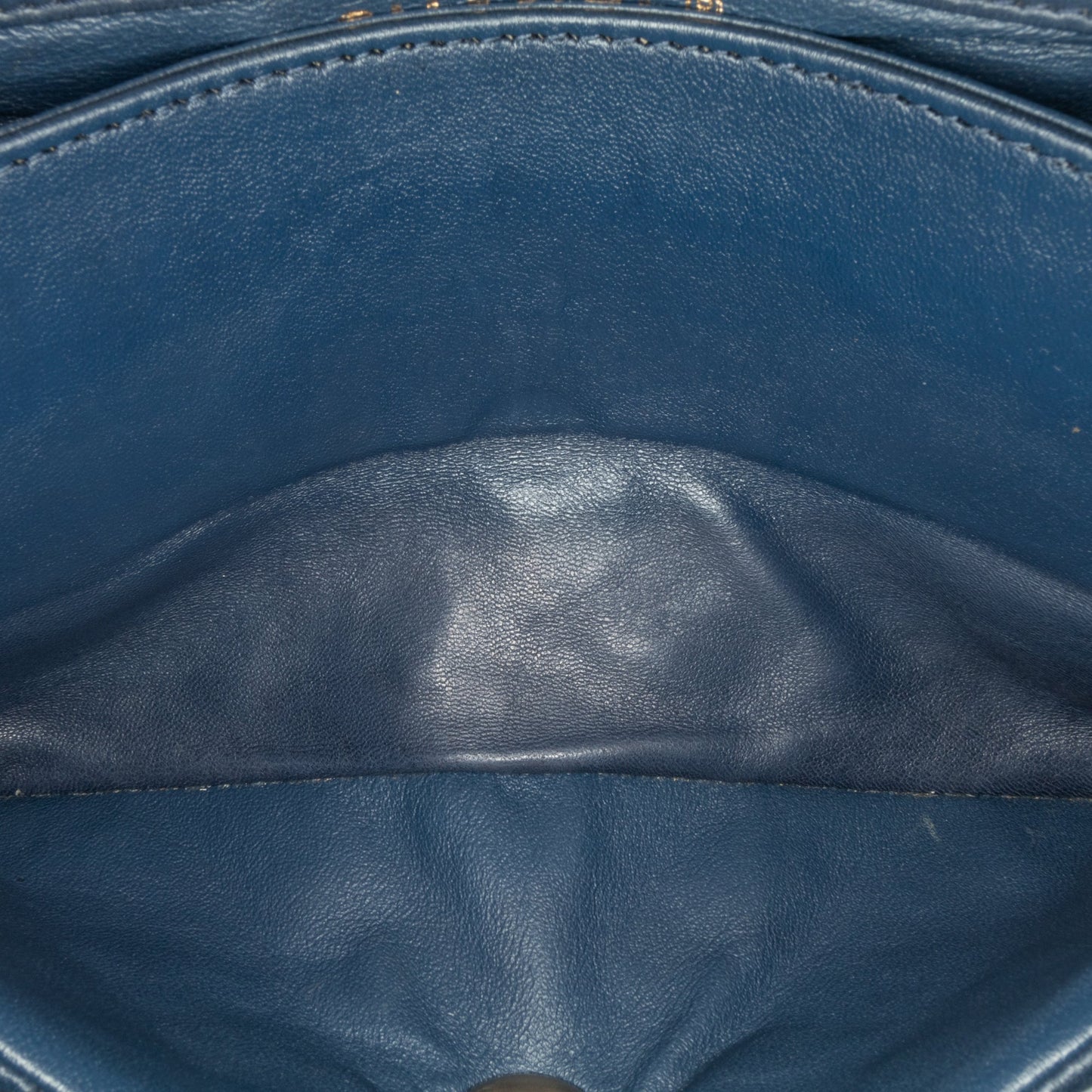 Blue Chanel CC Quilted Lambskin Double Flap Shoulder Bag