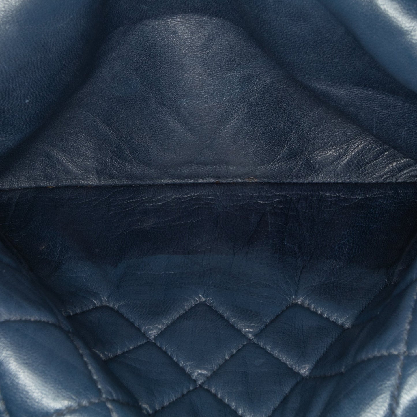 Blue Chanel CC Quilted Lambskin Double Flap Shoulder Bag
