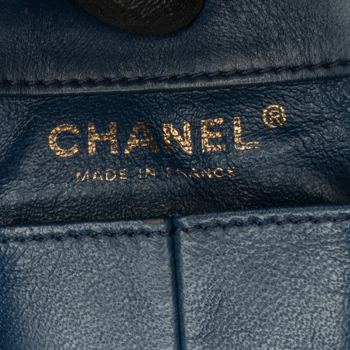 Blue Chanel CC Quilted Lambskin Double Flap Shoulder Bag
