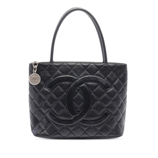 Black Chanel Caviar Medallion Tote