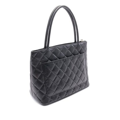 Black Chanel Caviar Medallion Tote