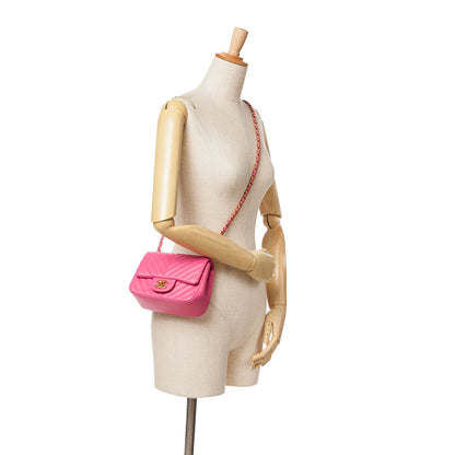 Chanel Sac Mini Square Classic Chevron Lambskin Flap