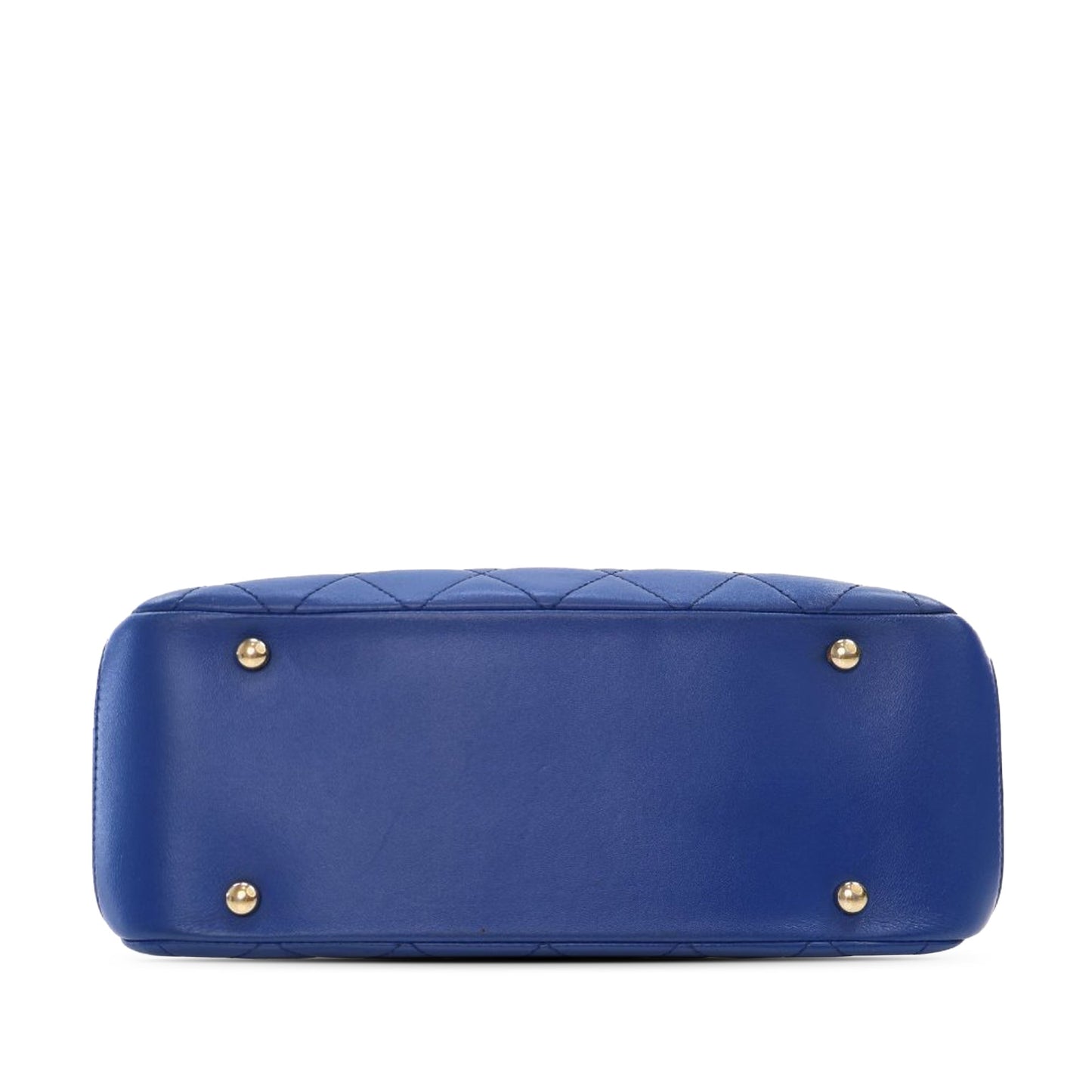 Blue Chanel Small Quilted Lambskin Carry Chic Satchel