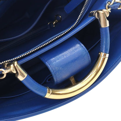 Blue Chanel Small Quilted Lambskin Carry Chic Satchel