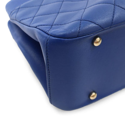 Blue Chanel Small Quilted Lambskin Carry Chic Satchel