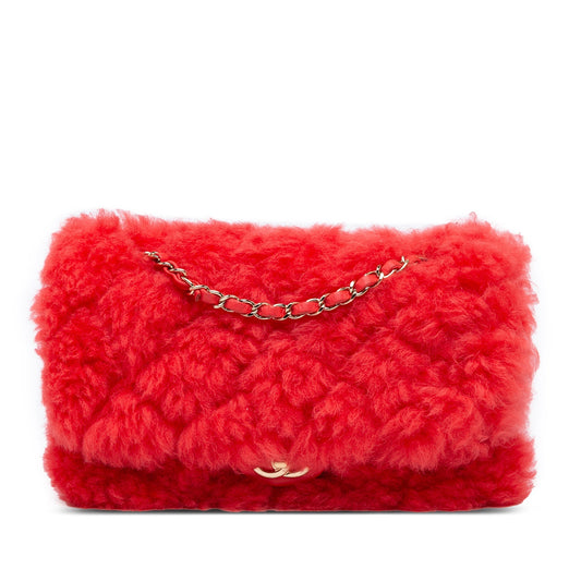 Chanel Sac CC Faux Fur and Quilted Lambskin Single Flap