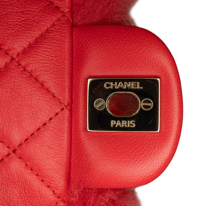 Chanel Sac CC Faux Fur and Quilted Lambskin Single Flap