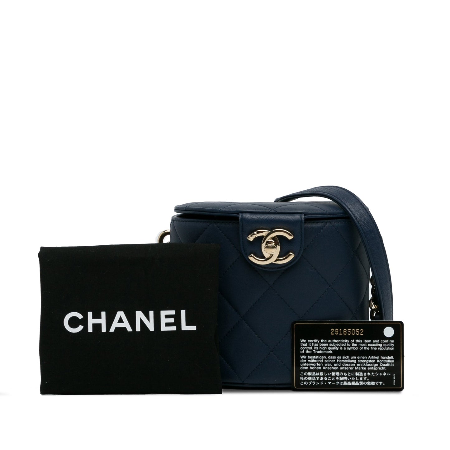 Blue Chanel CC Round Vanity Bag