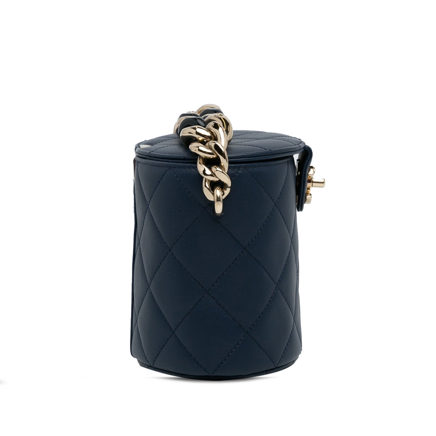Blue Chanel CC Round Vanity Bag