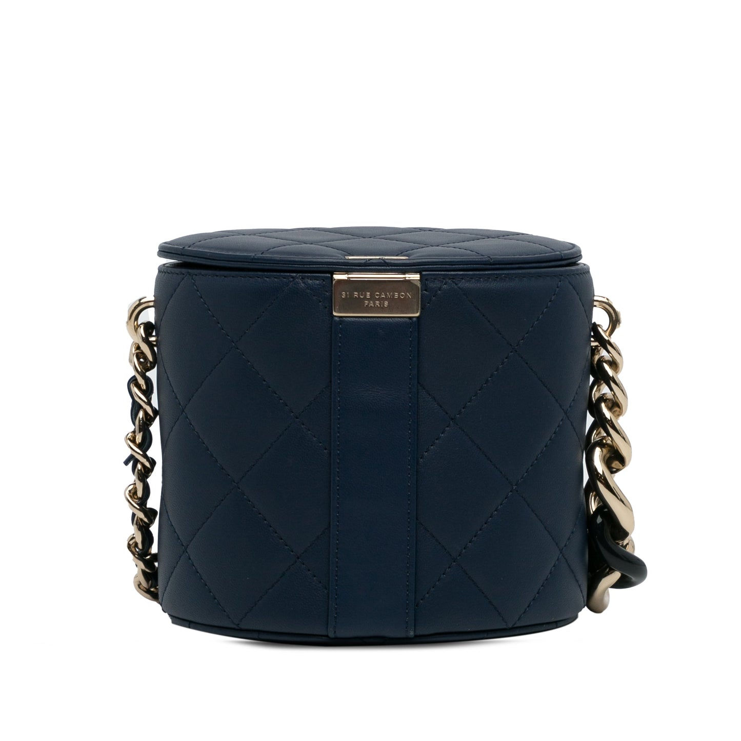 Blue Chanel CC Round Vanity Bag