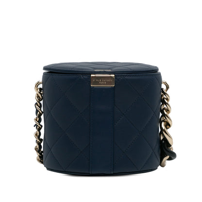 Blue Chanel CC Round Vanity Bag