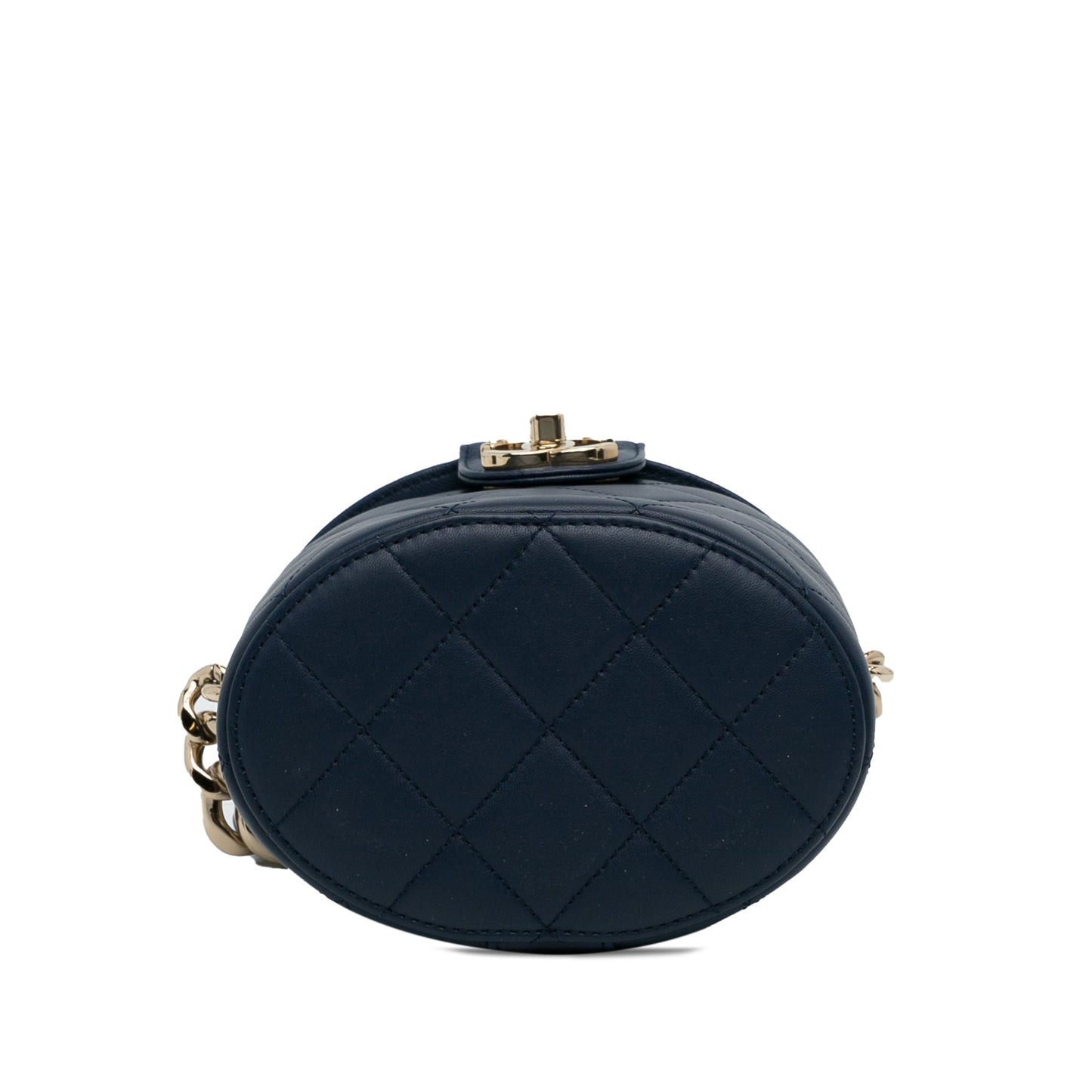 Blue Chanel CC Round Vanity Bag