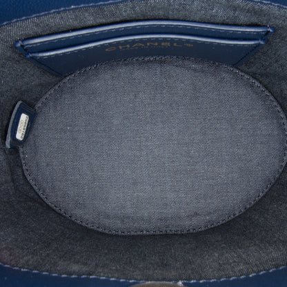 Blue Chanel CC Round Vanity Bag