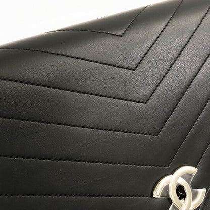 Black Chanel Medium Lambskin Coco Chevron Envelope Flap Satchel